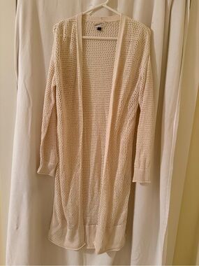 Universal Thread Lightweight Cream Open-Knit Long Cardigan Sweater